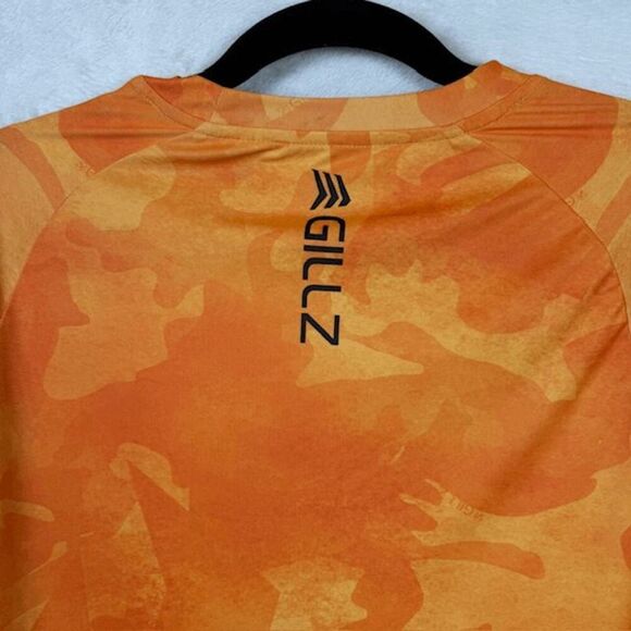 Gillz Sun Orange Men's Contender Series Long Sleeve UV Fishing Tee Size Small - Picture 6 of 12